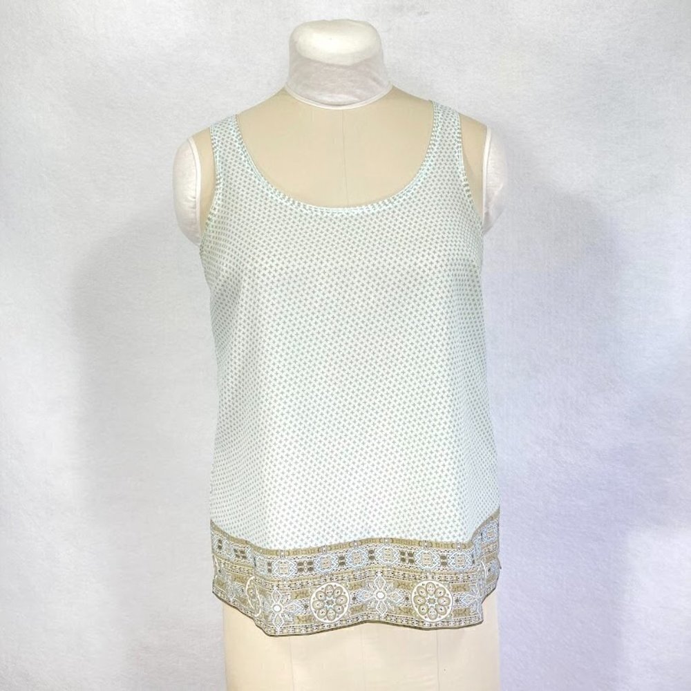 Old Navy Sleeveless Shell Cami Top Swiss Dot Pattern Lightweight Boho Semi-Sheer